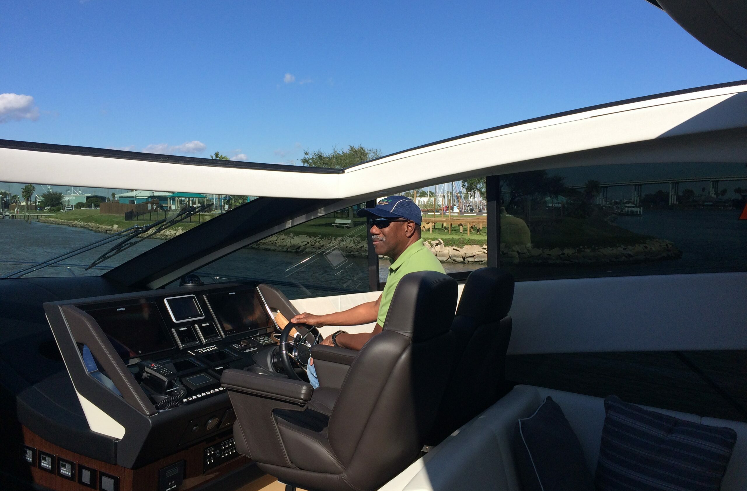 GLDD board member driving boat